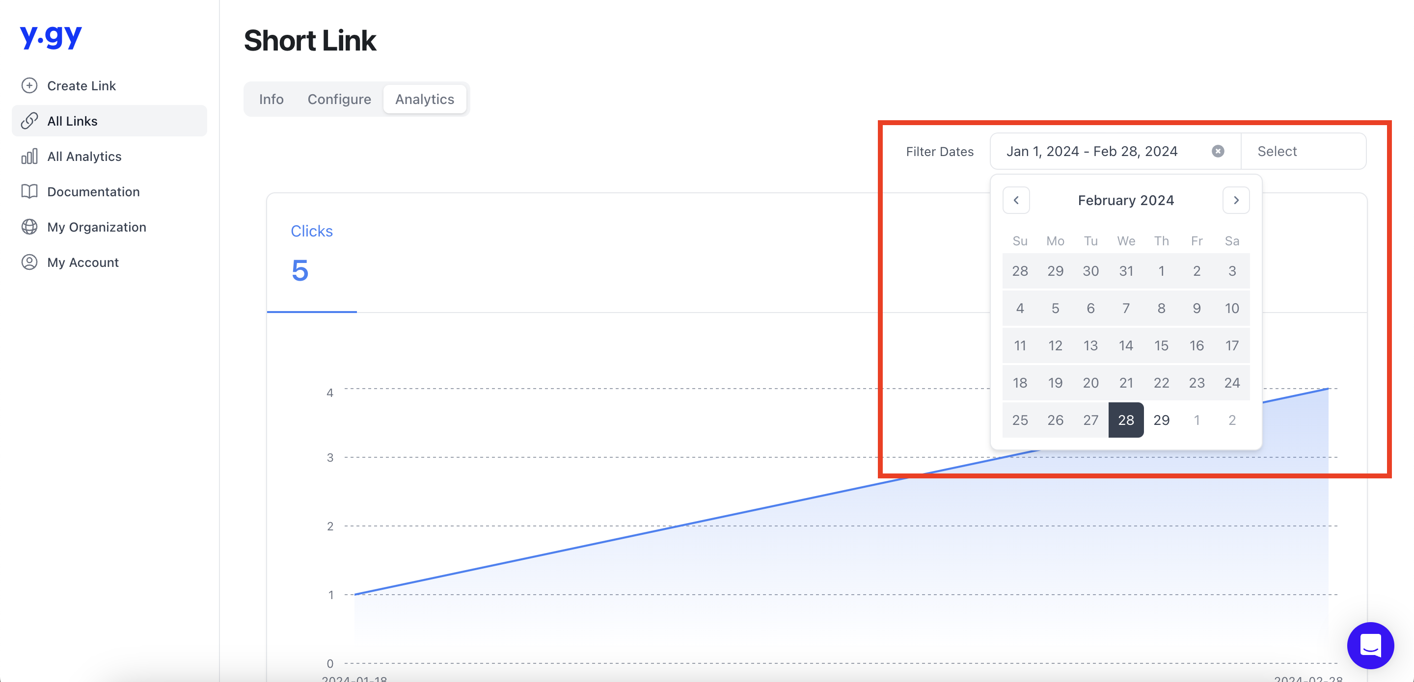 Analytics Tab Date Filter